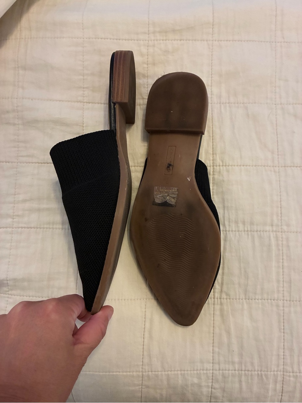 Steven Classic Black Knit Slip-On Mules - Women - Picture 4 of 5